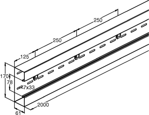Niedax Gerätekanal-Unterteil GKU 170A78T60 W