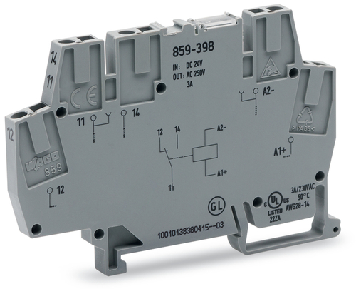WAGO GmbH & Co. KG Relaismodul DC 24 V,1W,grau 859-398