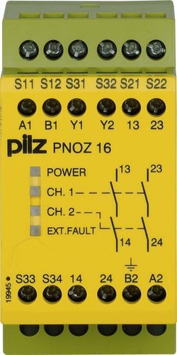 Pilz Not-Aus-Schaltgerät 230VAC 24VDC 2n/o PNOZ 16 #774066