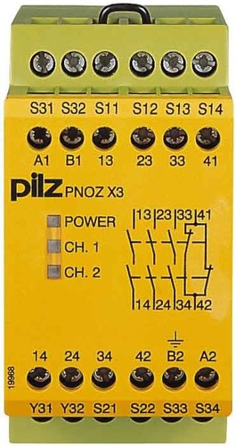 Pilz Not-Aus-Schaltgerät 24AC24DC 3n/o1n/c1so PNOZ X3 #774310