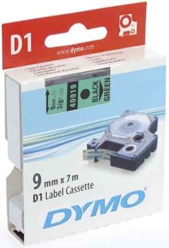 Newell Brands D1 Schriftband 9mm/7m schwarz auf grün 40919
