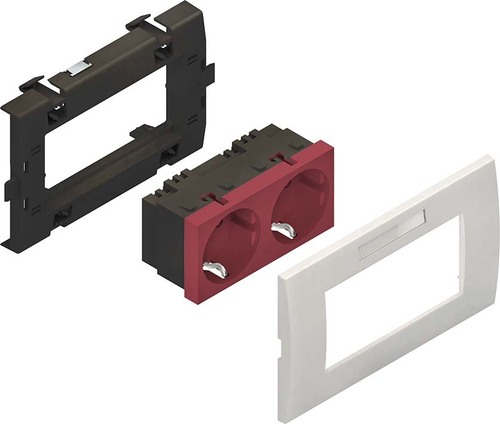 HKL Zweifachsteckdoseneinheit rot KES-2.3.15 HKL Zweifachsteckdoseneinheit rot KES-2.3.15