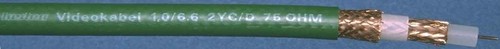 bda connectivity Videokoaxialkabel grün 1,0/6,6 2YC/D-PVC(E)