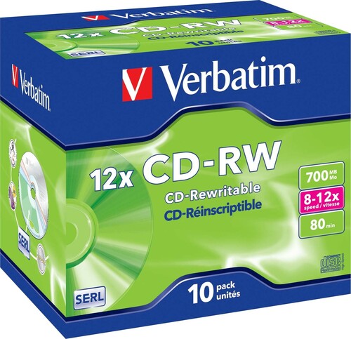 Verbatim CD-RW Jewelcase 10 Discs 43148 (VE10)