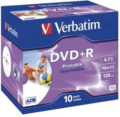 Verbatim DVD+R Jewelcase 10 Discs VERBATIM 43508(VE10)