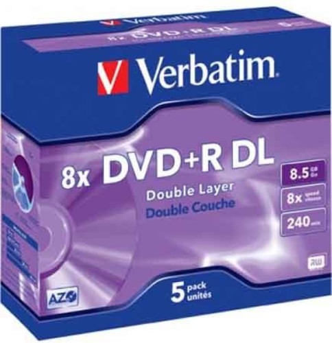 Verbatim DVD+R DL Jewelcase 5 Discs 43541 (VE5)