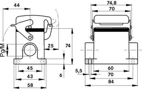 Lapp Zubehör H-B-6-SDRLH-M32-ZW. Sockelgehäuse H-B 6 SDRLH M32 ZW