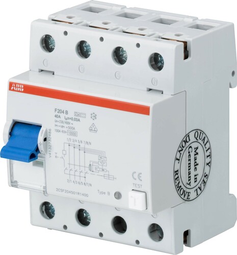 ABB Stotz S&J FI-Schutzschalter 4P,TypB,100A,30mA F204B-100/0,03L