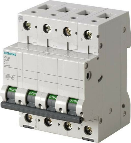 Siemens Dig.Industr. Leitungsschutzschalter 400V 6kA 3+N B 63A 5SL6663-6