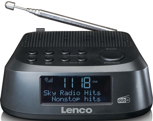 LENCO DAB+ Uhrenradio FM,Stereo CR-605 black