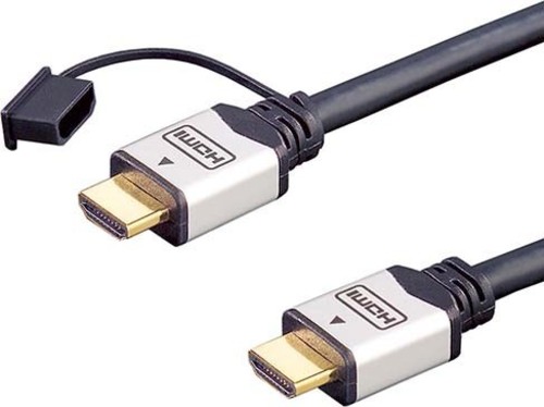 E+P Elektrik HDMI High-Speed-Kabel Ethernet,2m,si/sw HDMI401