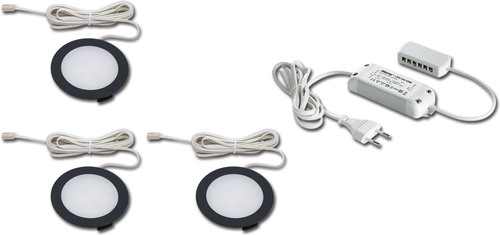 Hera 3er Set LED-Einbauleuchte ww schwarz 61056333002