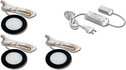Hera 3er Set LED-Einbauleuchte ww schwarz 61056933002