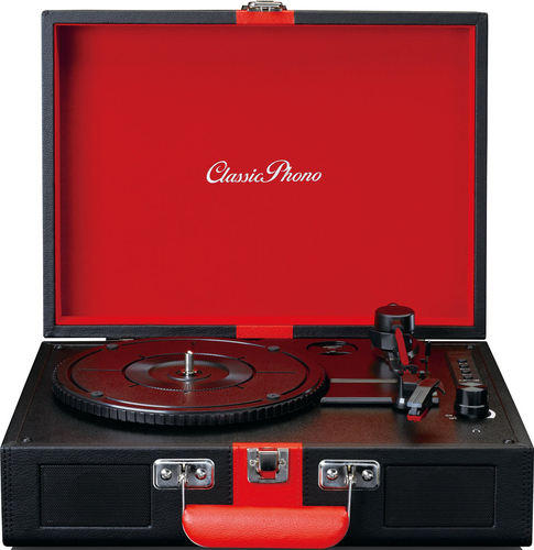 CLASSIC PHONO Koffer-Plattenspieler Retro,BT TT-110 Black Red
