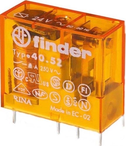 Finder Steck/Printrel.24VAC 2W 8A Raster 5mm 40.52.8.024.0000