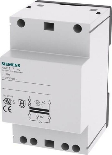 Siemens Indus.Sector Sicherheitstransformator 230VAC 50Hz 8V 4AC3724-0