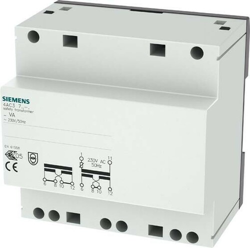 Siemens Dig.Industr. Sicherheitstransformator 230VAC 50Hz 2x12V 4AC3740-0