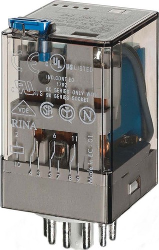 Finder Ind-Rel.11pol.48VDC 3W 10A f.Fas. 90.73/112 60.13.9.048.0040