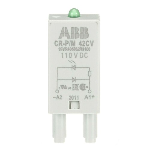ABB Stotz S&J Steckmodul grün, 110VDC,A1+,A2- CR-P/M 42CV