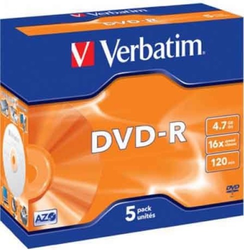 Verbatim DVD-R Jewelcase 5 Discs 43519 (VE5)