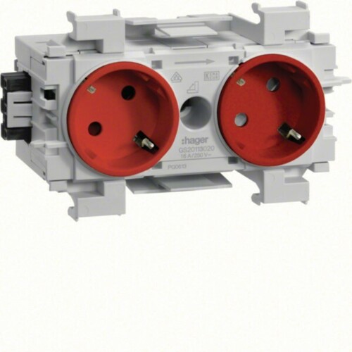 Tehalit Steckdose 2-fach 45 Grad Wago frontrastend rt GS20113020