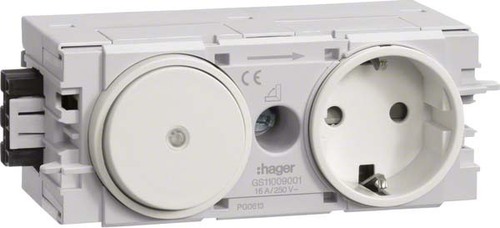 Tehalit Steckdose und Schalter Wago C-Profil cws GS11009001