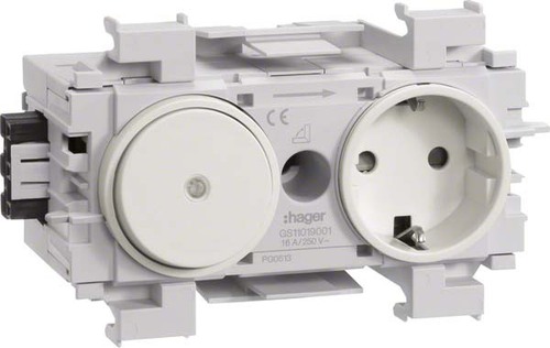 Tehalit Steckdose und Schalter Wago frontrastend cw GS11019001