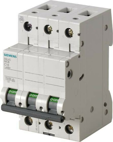 Siemens Dig.Industr. Leitungsschutzschalter 400V,10KA,3p.,B,63A 5SL4363-6