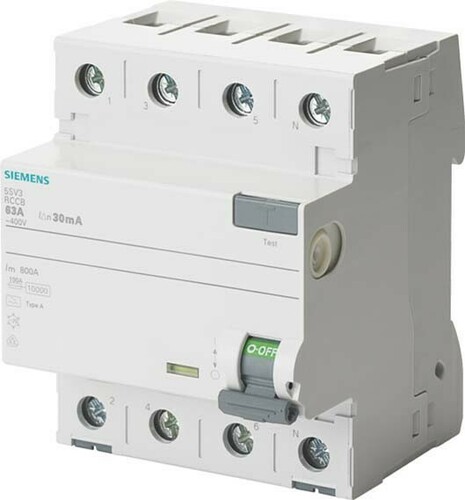 Siemens Dig.Industr. FI-Schutzschalter Typ A, 30mA , 25A 5SV3342-6