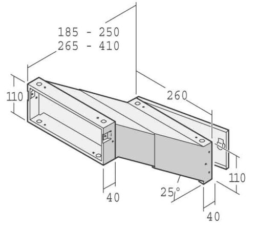 Renz Metallwaren. Einbau-Briefkasten ausziehbar 265-410mm 14-1-20923 vz