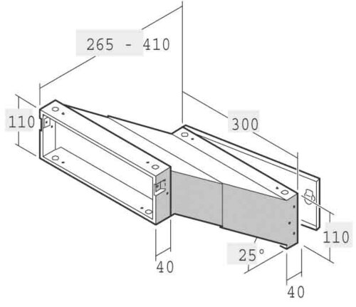 Renz Metallwaren. Einbau-Briefkasten ausziehbar 265-410mm 14-1-21223 vz