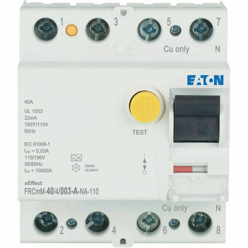 Eaton FI-Schalter 40A 4pol 30mA FRCMM40/4/003A-NA110 Eaton FI-Schalter 40A 4pol 30mA FRCMM40/4/003A-NA110