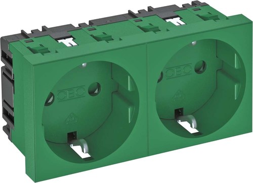 OBO Bettermann Vertr Steckdose 0 Grad, 2-fach Schutzkontakt STD-D0 MZGN2