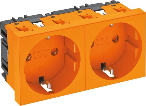OBO Bettermann Vertr Steckdose 0 Grad, 2-fach Schutzkontakt STD-D0 ROR2