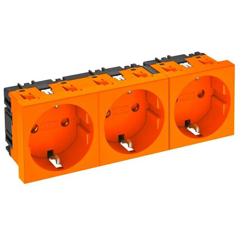 OBO Bettermann Vertr Steckdose 0 Grad, 3-fach Schutzkontakt STD-D0 ROR3 OBO Bettermann Vertr Steckdose 0 Grad, 3-fach Schutzkontakt STD-D0 ROR3