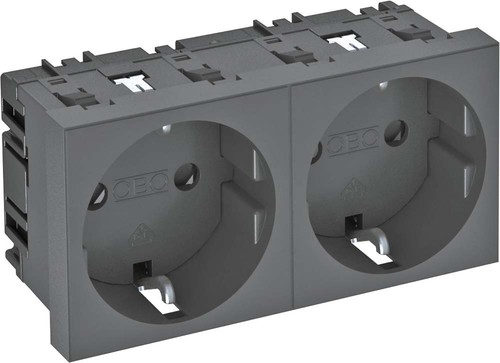 OBO Bettermann Vertr Steckdose 0 Grad, 2-fach Schutzkontakt STD-D0 SWGR2