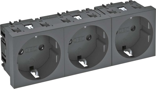 OBO Bettermann Vertr Steckdose 0 Grad, 3-fach Schutzkontakt STD-D0 SWGR3 OBO Bettermann Vertr Steckdose 0 Grad, 3-fach Schutzkontakt STD-D0 SWGR3