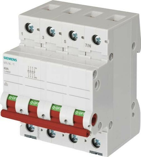 Siemens Dig.Industr. Ausschalter 100A,3pol.+N,rot 5TL1691-1