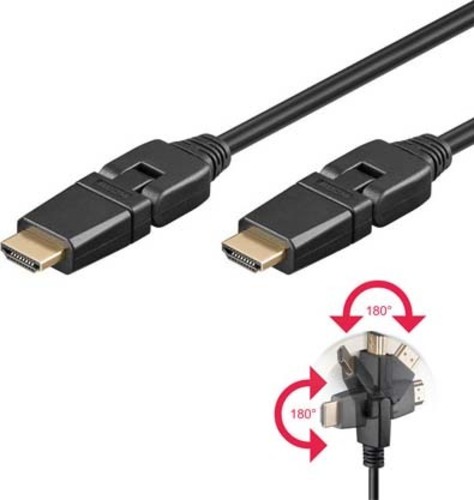 Goobay HDMI Kabel HighSpeed 2m,St./St.,drehbar 31914