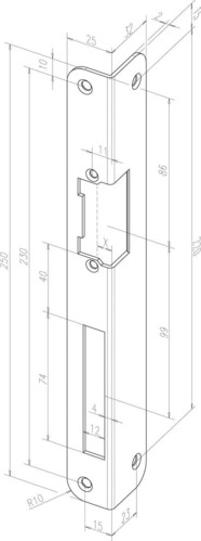 Assa Abloy effeff Schliessblech IW S-547 DIN links -------32435-04