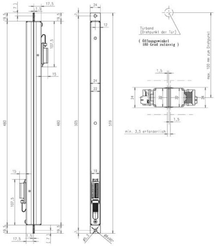 Assa Abloy effeff Verdeckter Kabelübergang 10314-20-20--00