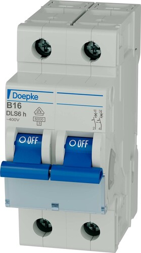 Doepke LS-Schalter 2p B 400V/16A AC 6kA DLS 6H B16-2 6KA Doepke LS-Schalter 2p B 400V/16A AC 6kA DLS 6H B16-2 6KA