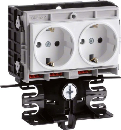 Tehalit Geräteträger-Technikteil 2 Steckdosen, rw SL2 00559409010