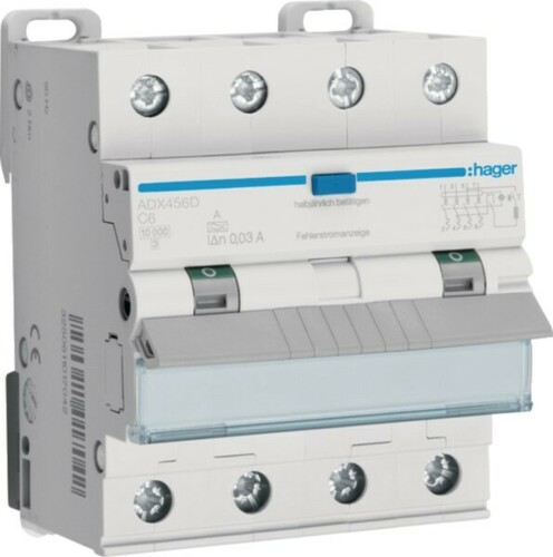Hager FI/LS-Schalter 4-polig, 10kA ADX456D