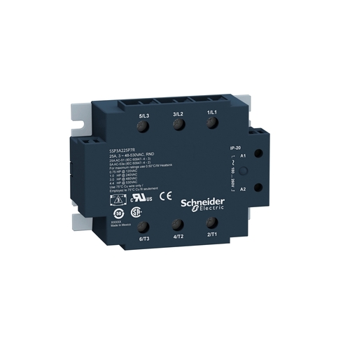 Schneider Electric Halbleiterrelais 48-530 VAC, 3x 50 A SSP3A250P7 Schneider Electric Halbleiterrelais 48-530 VAC, 3x 50 A SSP3A250P7