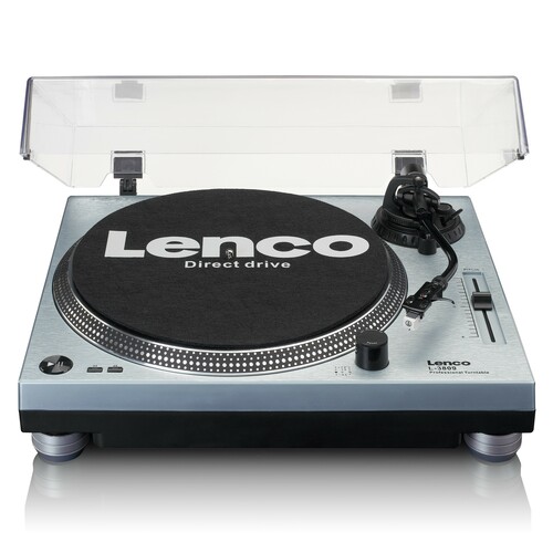 LENCO Plattenspieler USB,Direktantrieb L-3809ME Metallic-Bl