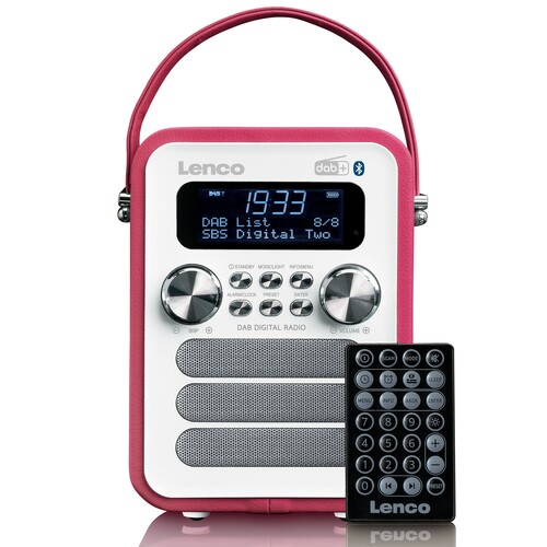 LENCO DAB+ Radio portable,Akku,BT PDR-051 Pink/White