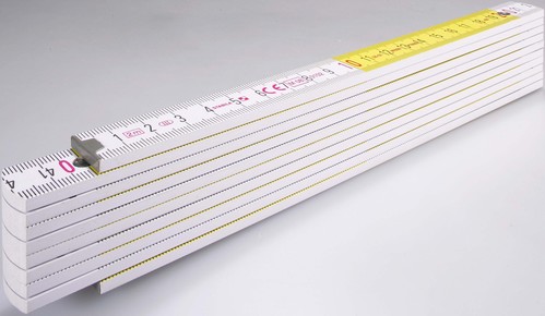 Stabila Holz-Gliedermaßstab 2m, 10 Glieder, 16mm 417, weiß/ge
