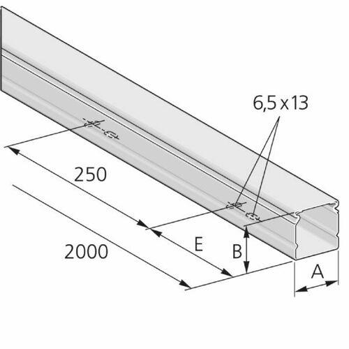 Pflitsch Minikanal mit Deckel, 2000mm PIK 80/60 S