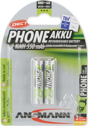 Ansmann Akku Micro DECT-Telefon NiMH AAA 550mAh 5035523 (VE2)